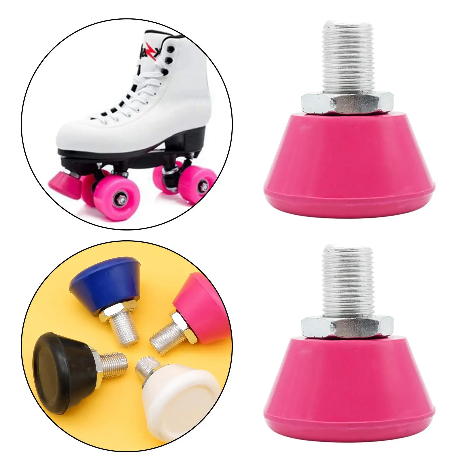 2 Pieces Roller Skate Toe Stoppers, Made of 2A PU Rubber Material, Very Durable  Time Using