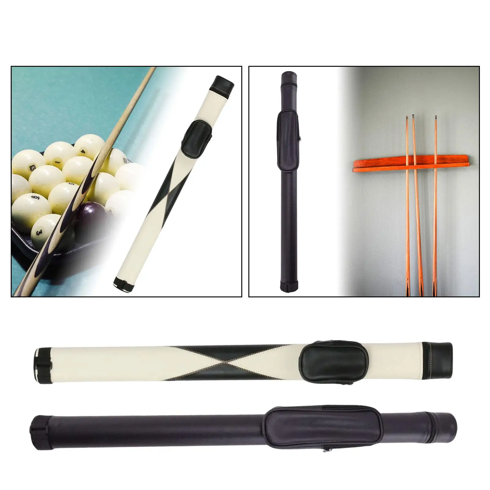 Billiards Pool, Hard Pool Portable Sleeve Holder Organizer Snooker for 1 Complete 2 Cue Snooker