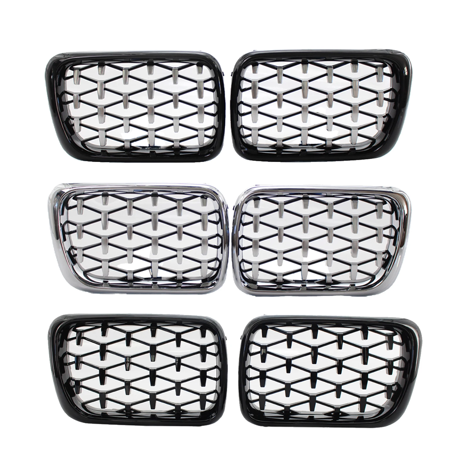 2 pcs Auto Car Front Bumper Kidney Grill for 997-1999, , Comes As A Pair.