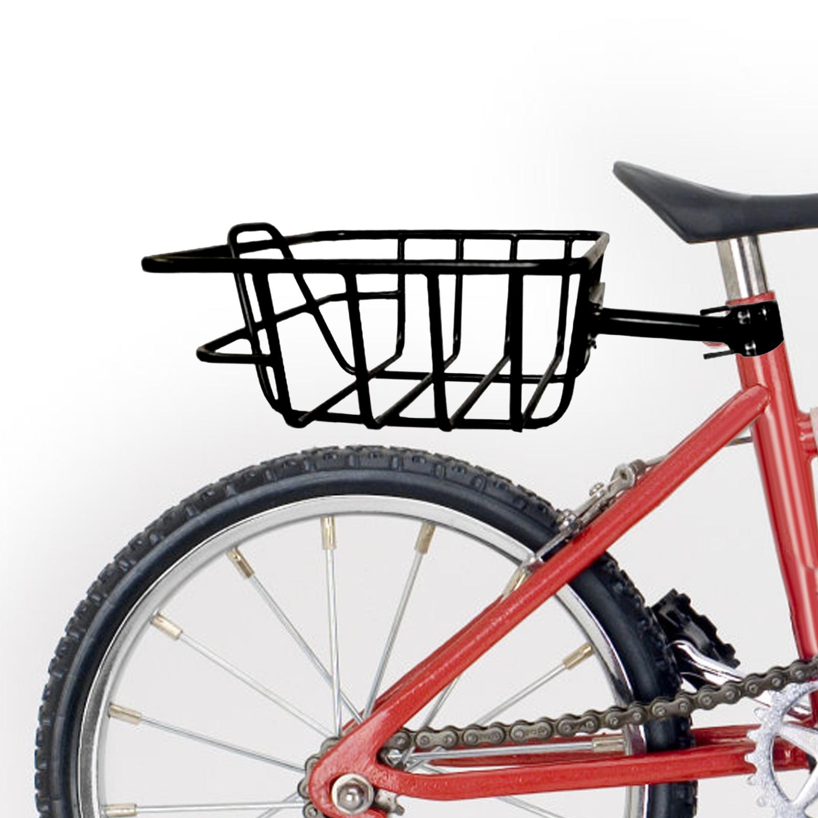 Bike Rear Basket Storage Heavy Duty Iron Wire Bicycle Basket for Outdoor Camping Most Rear Bike Racks Child Folding Bikes Biking