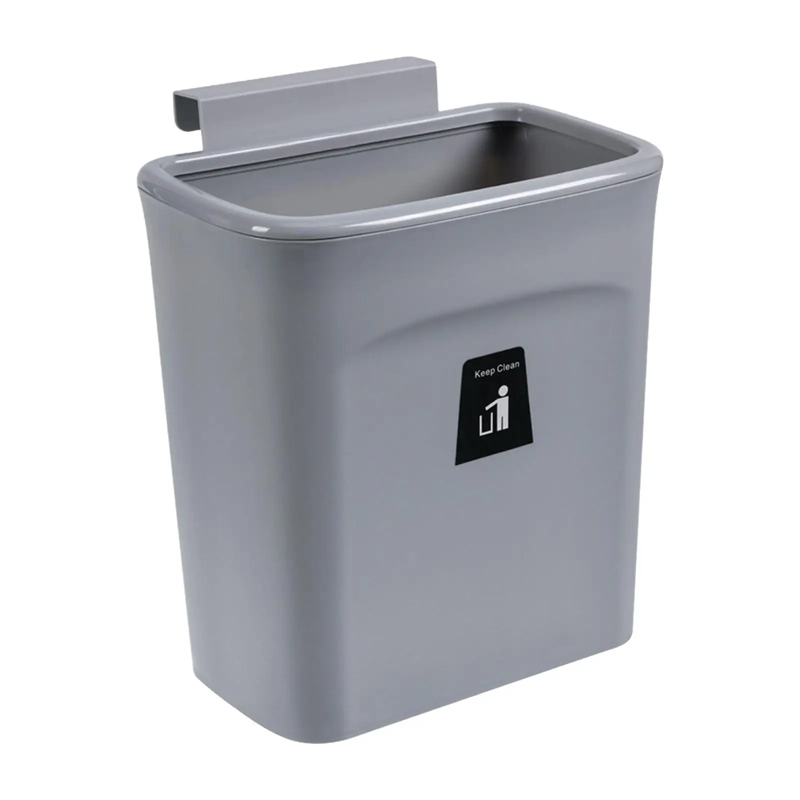 Wall Mounted Counter Waste Compost Bin with Lid Kitchen Cabinet Door Hanging Trash Can 9L for Restroom Bathroom Laundry Kitchen