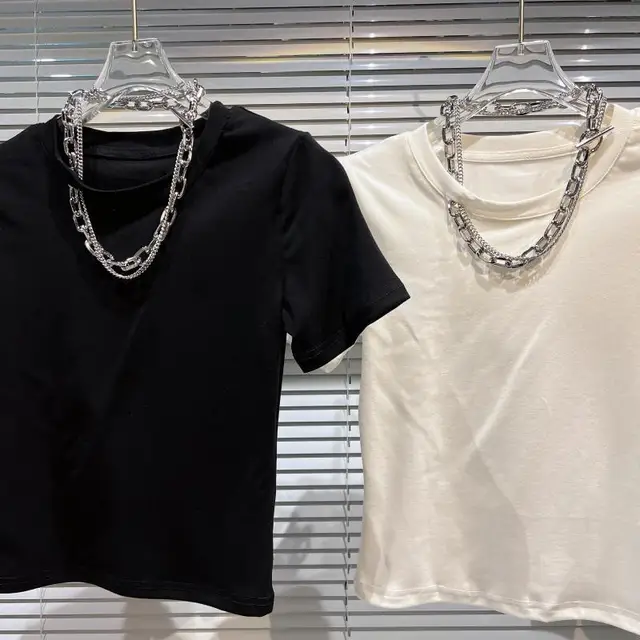 Louis Vuitton Shirt Chain Jacquard Rib Collar, Men's Fashion, Tops