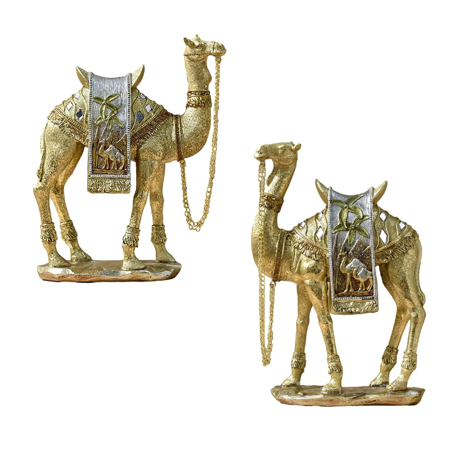 Camel Figurine Camel Sculpture Resin Animal Statue Art Craft Ornament for Fireplace Bedroom Home Decoration Birthday Gift