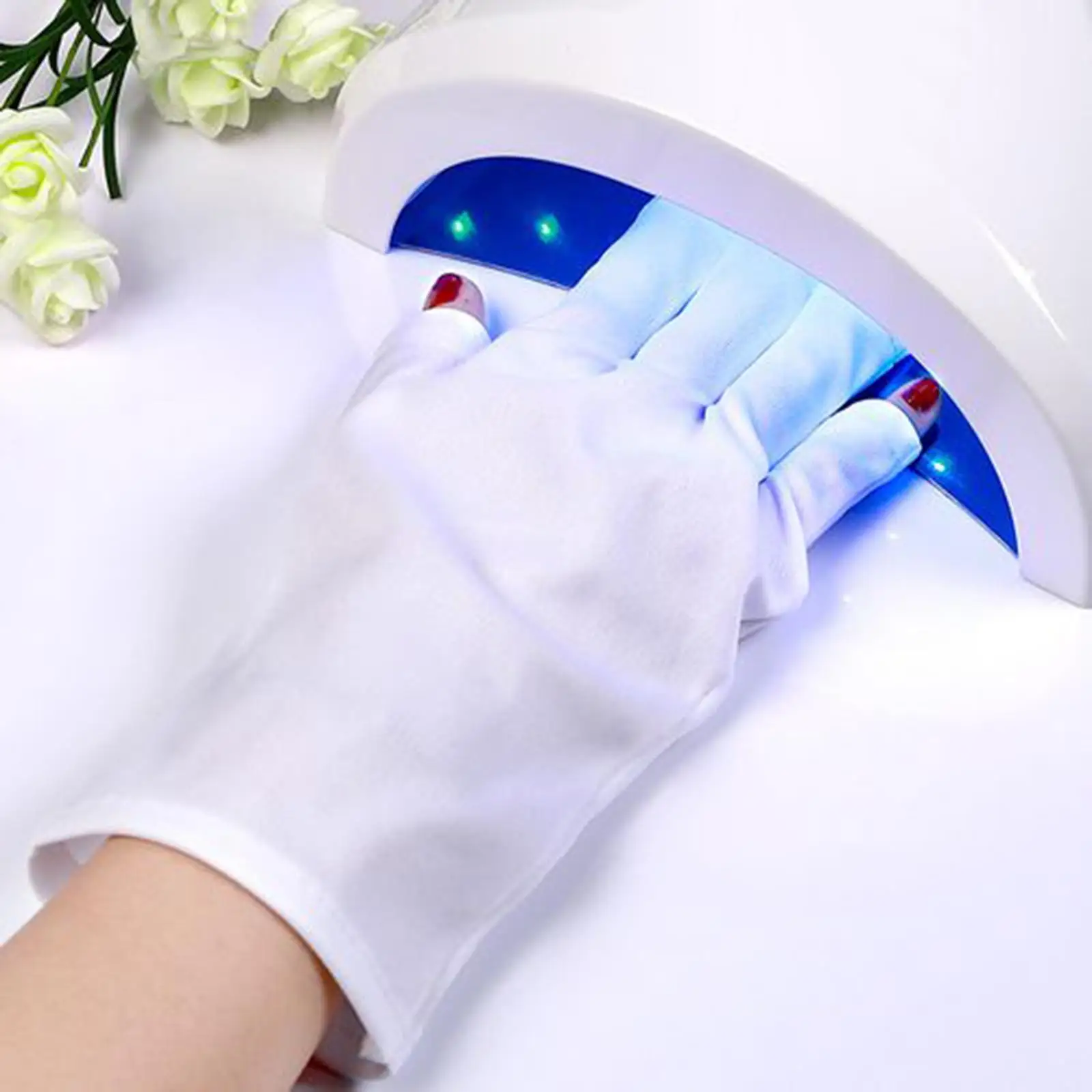 UV Shield Glove Manicure Light Art Equipment Breathable Fingerless One Size Anti UV Glove for Gel Manicures Sun Protection Women