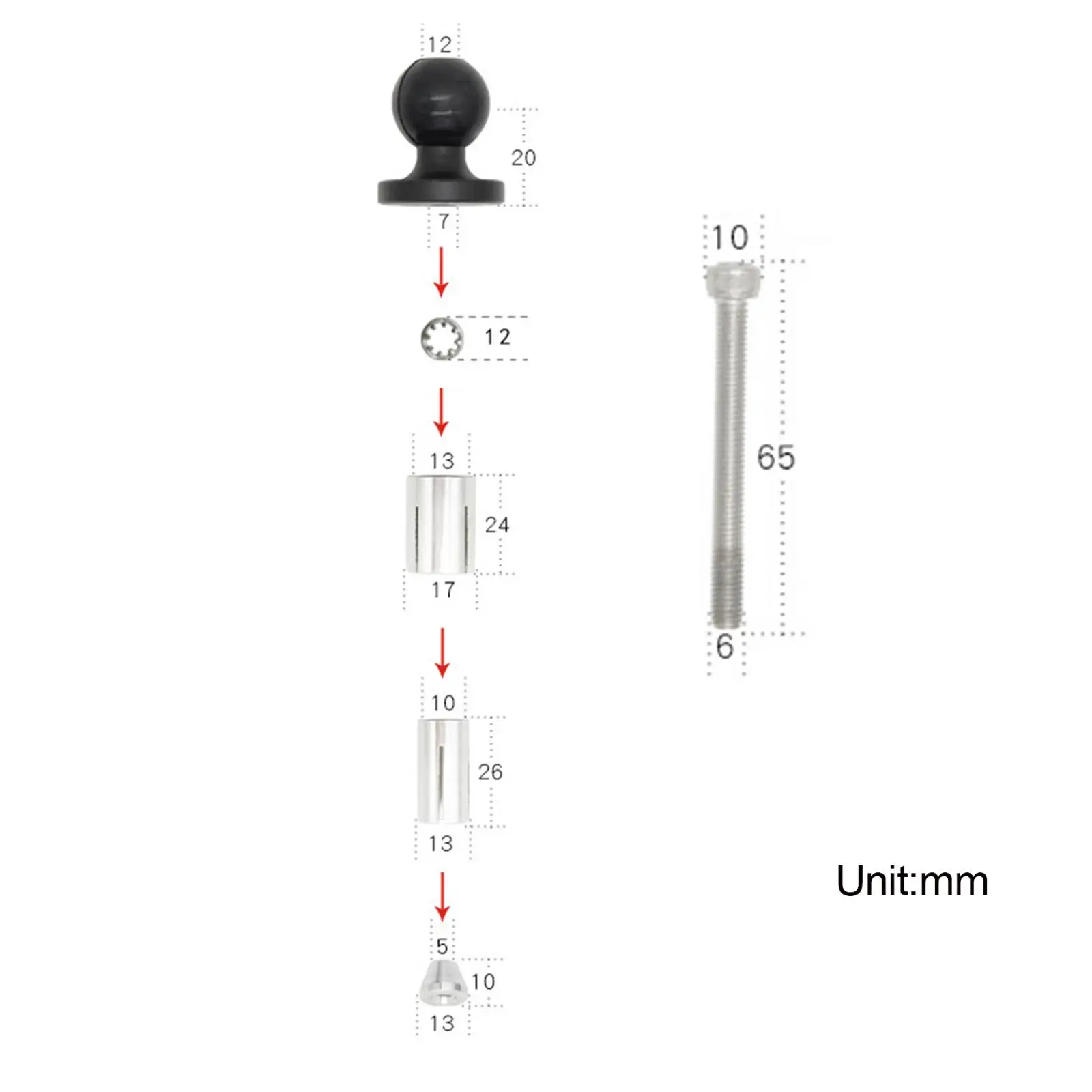 Mini Ball Head Camera Mount Adapter Quick Release Handlebar Professional