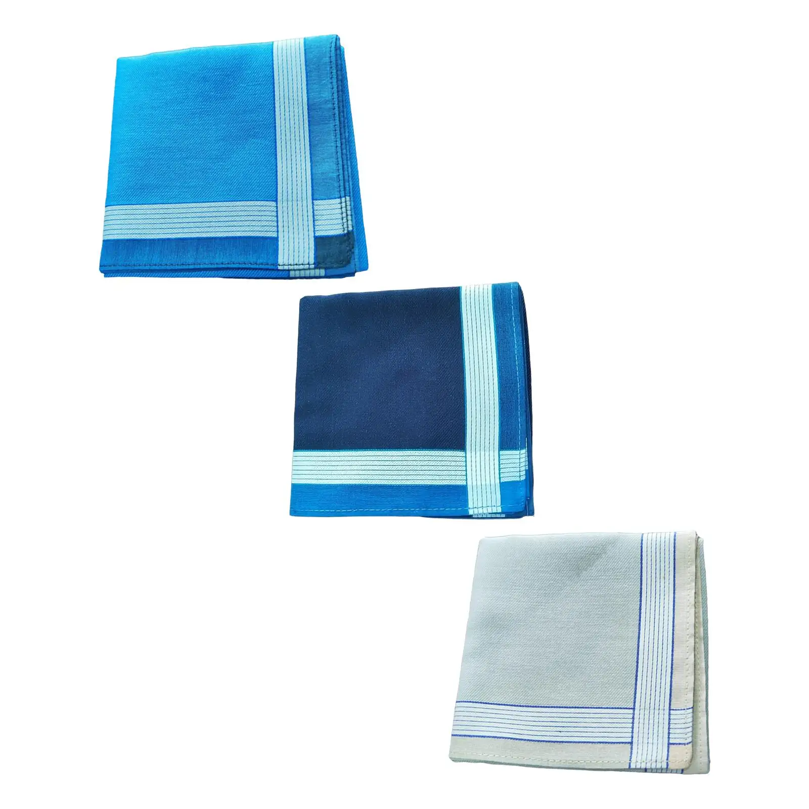3Pcs Classic Men`s handkerchief Hankies 43cm Gift Cotton Retro pocket Squares for Father Anniversary Concert Party Prom