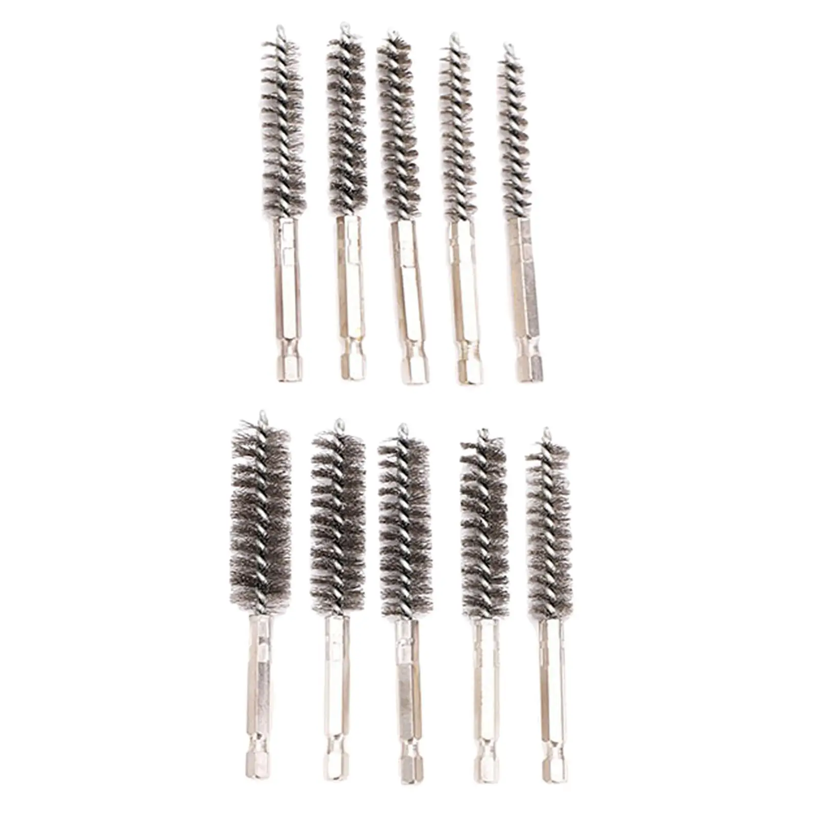 10x Tube Brush Paint Remover Hex Shank Handle Flexible Pipe Brush for Ports Cylinders Fabrication Bearings Electric Drill Impact