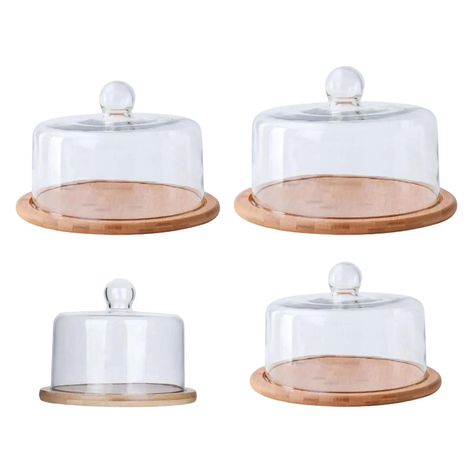 Wood Cake  Dome, Cake Pan Salad Serving Platter Cake Display Server Tray Rotating Cake Stand, Cake Holder for Kitchen Weddings