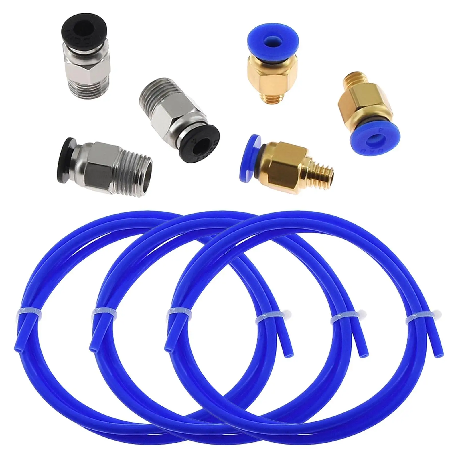 3Pcs  Tube PTFE Tubing 1M 6 Pneumatic Fitting 10 Fitting for  1.75 Spare Parts Replacement Premium