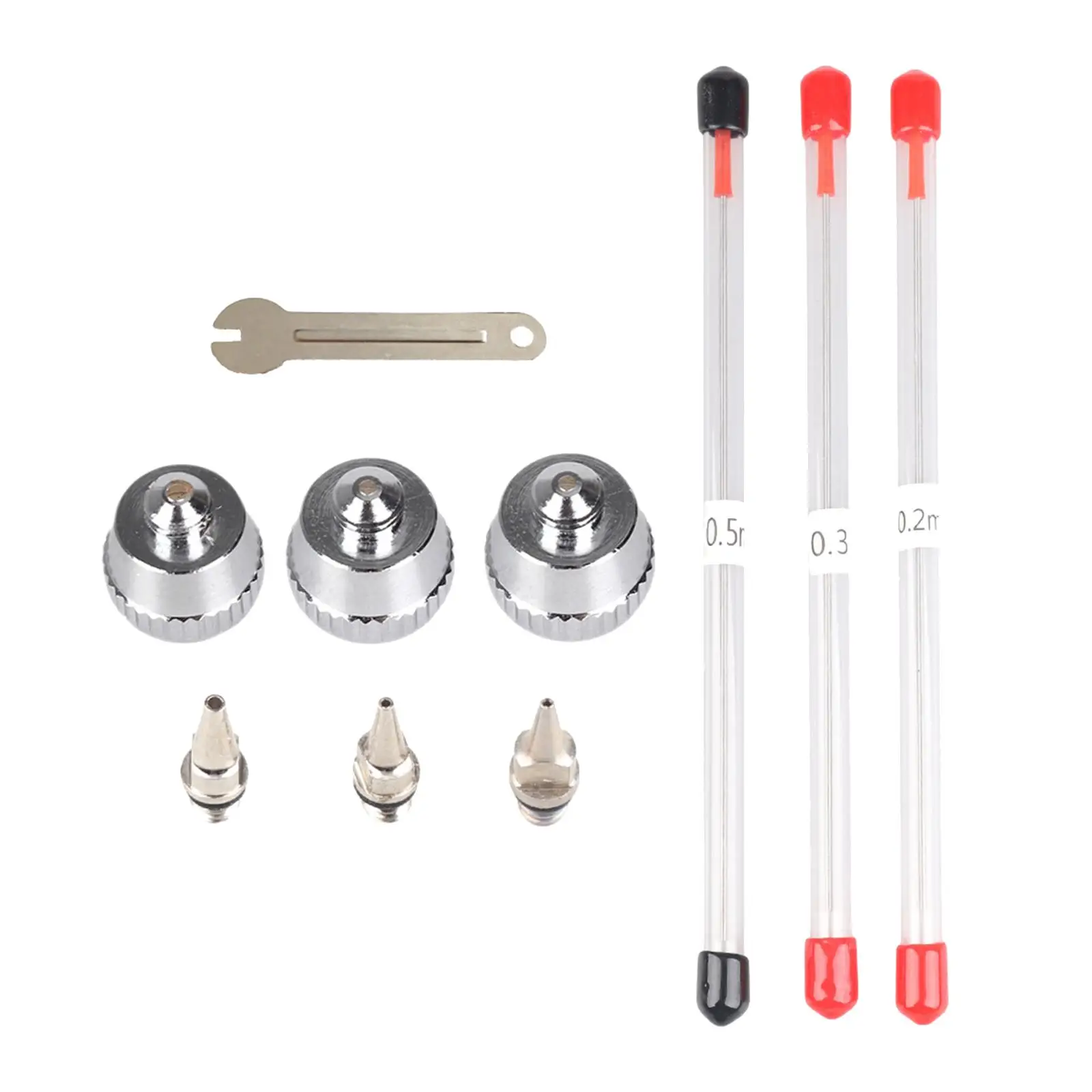 10 Pieces Airbrush Nozzle Needle Manual Tool Upgraded Sturdy Stainless Steel Multifunction for Airbrush Handcraft Spare Parts