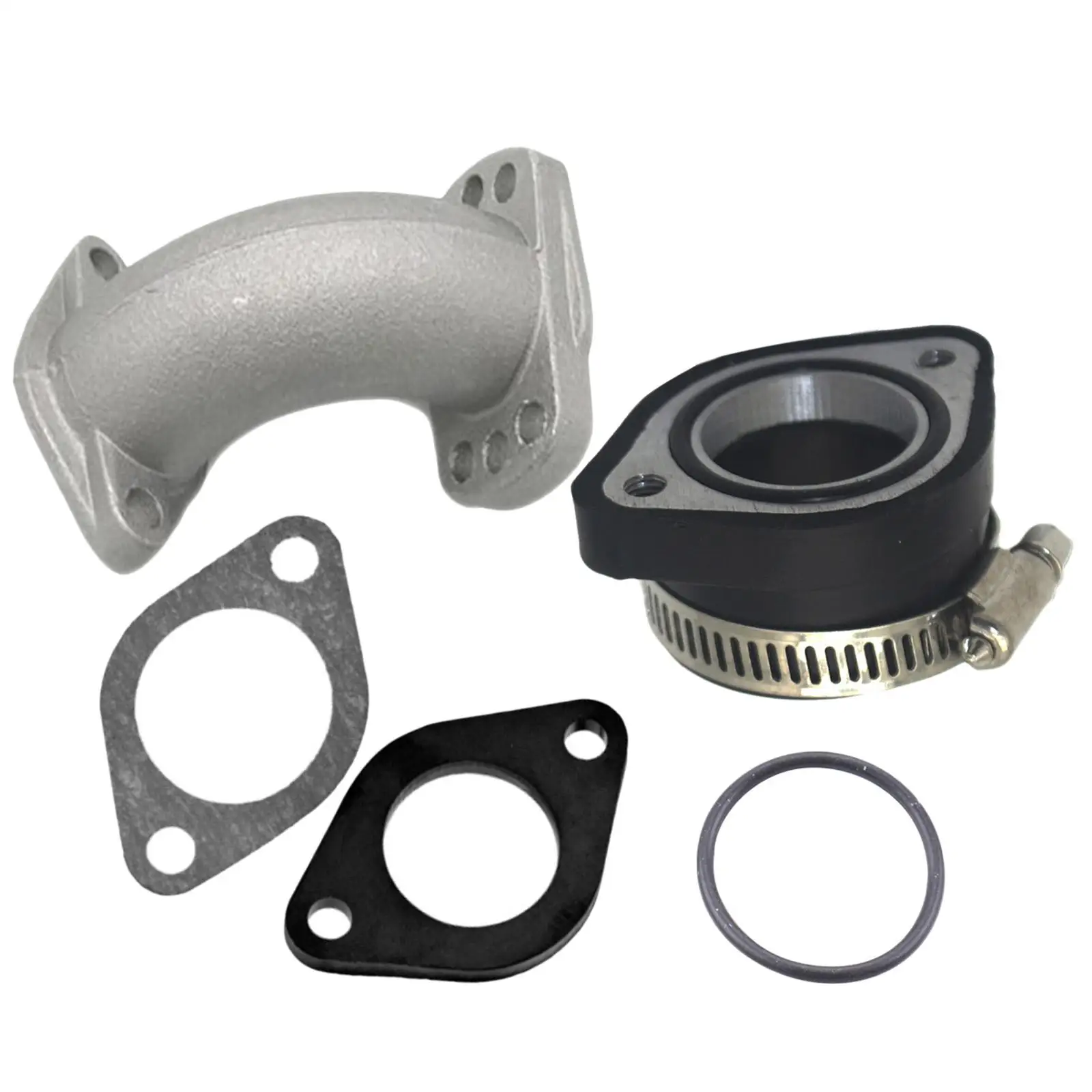 Manifold Flange & Gasket Set Accessories Carburetor Intake Adapter Boot Rubber Pipe Fit for Mikuni Vm24 ATV Moped Scooter