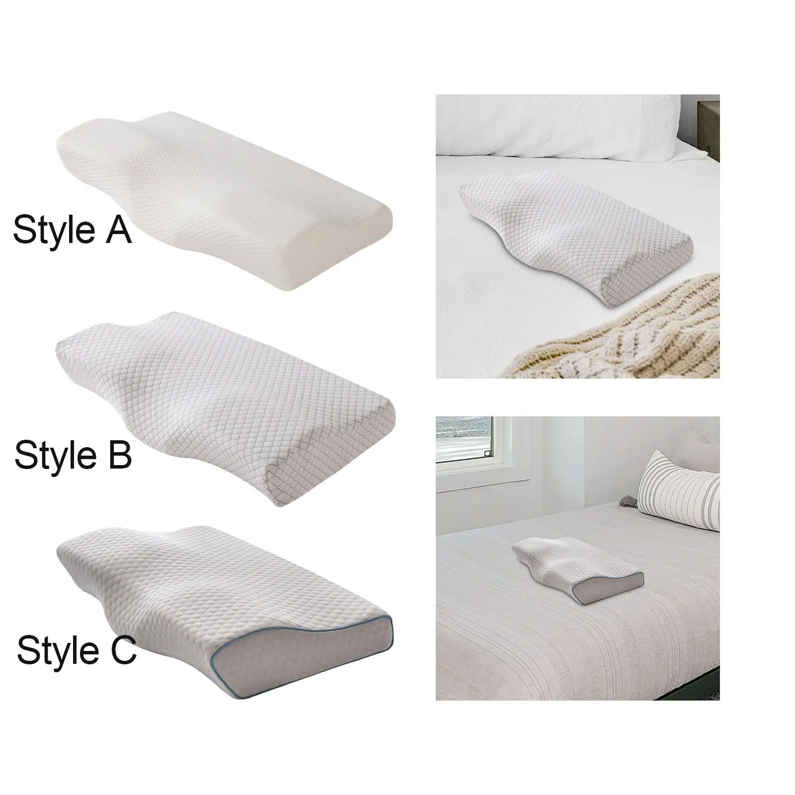 Butterfly Shaped Cervical Memory Foam Pillow Neck Pillows Bed Support Pillow for Hotel Side Sleepers Bedroom Sleeping