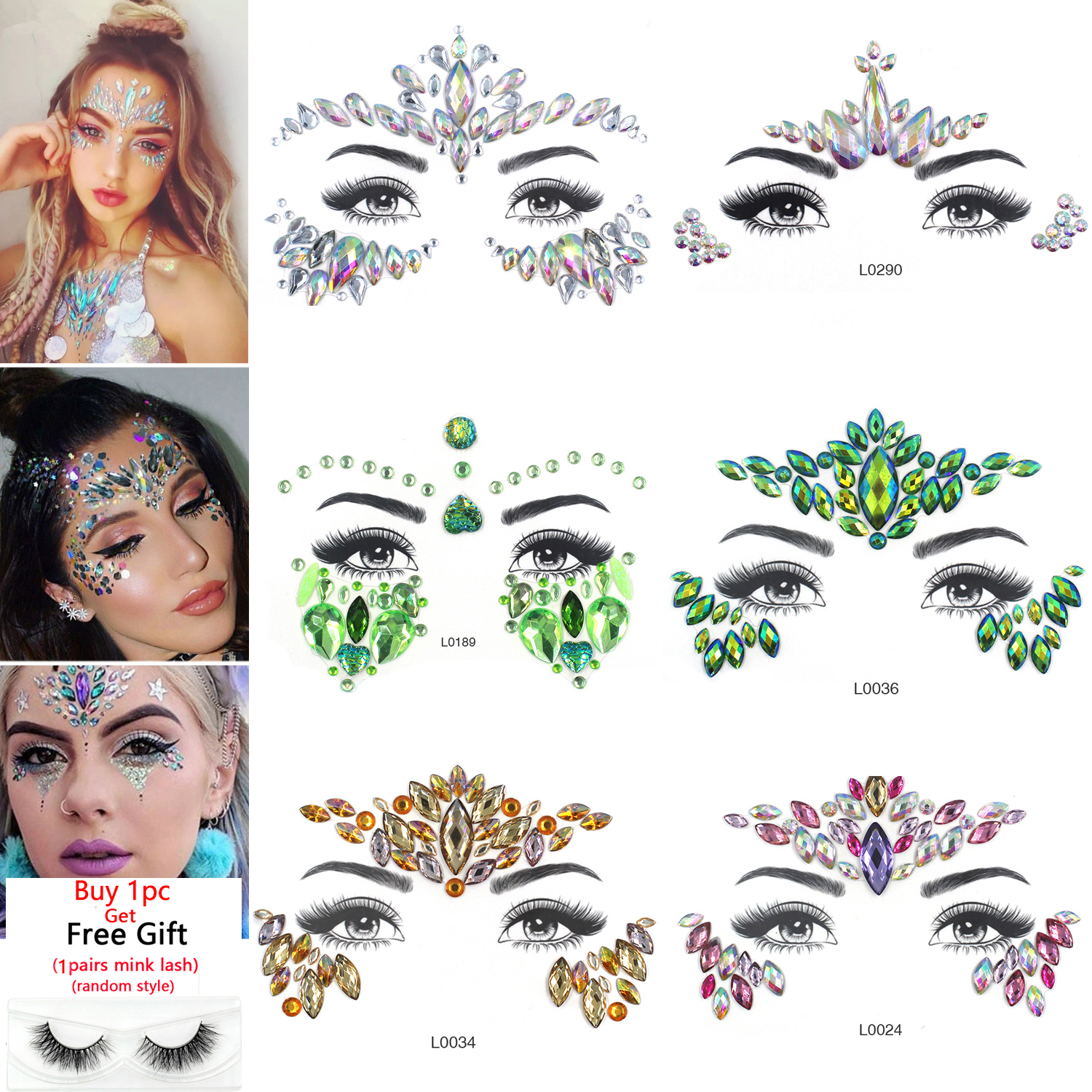 Best of 3D Sexy Face Tattoo Crystal Stickers Temporary Tattoos Glitter Fake Tattoo Rhinestones Masquerade Women Party Face Jewels Tattoo Reviews & Tips