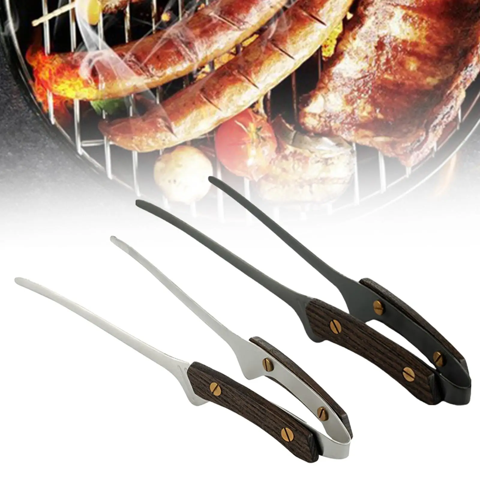 BBQ Tongs Tweezer Salads Vegetable Clamp Non Slip Heavy Duty Barbecue Tongs