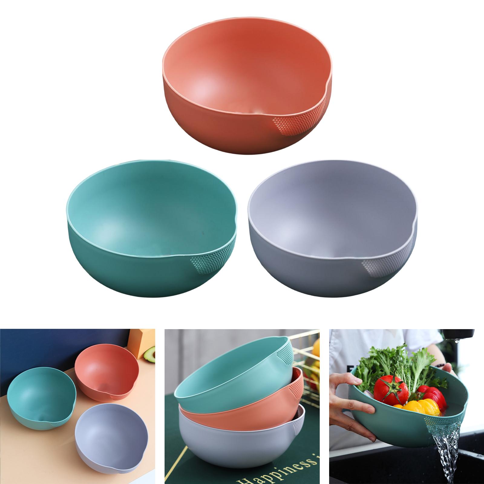 Vegetables Drain Basket Rice Washer Strainer Bowl for Pasta Veggies Rice Cleaning Washing