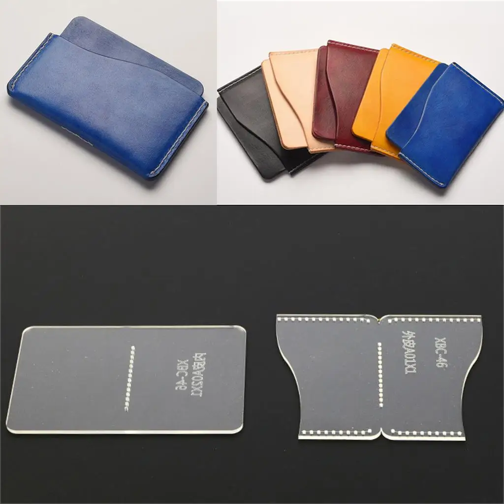 2Pcs Acrylic Leather Card Bag Quilting Templates Sewing Stencils Patchwork Ruler Sewing Tool Set
