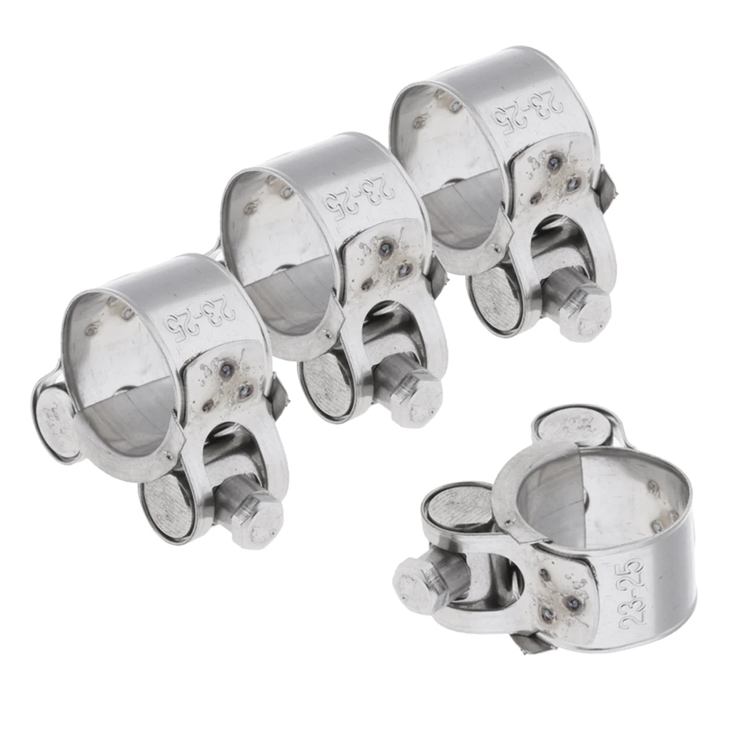 4 Pieces Heavy Duty Exhaust  Clip Stainless Steel for 23-25mm  