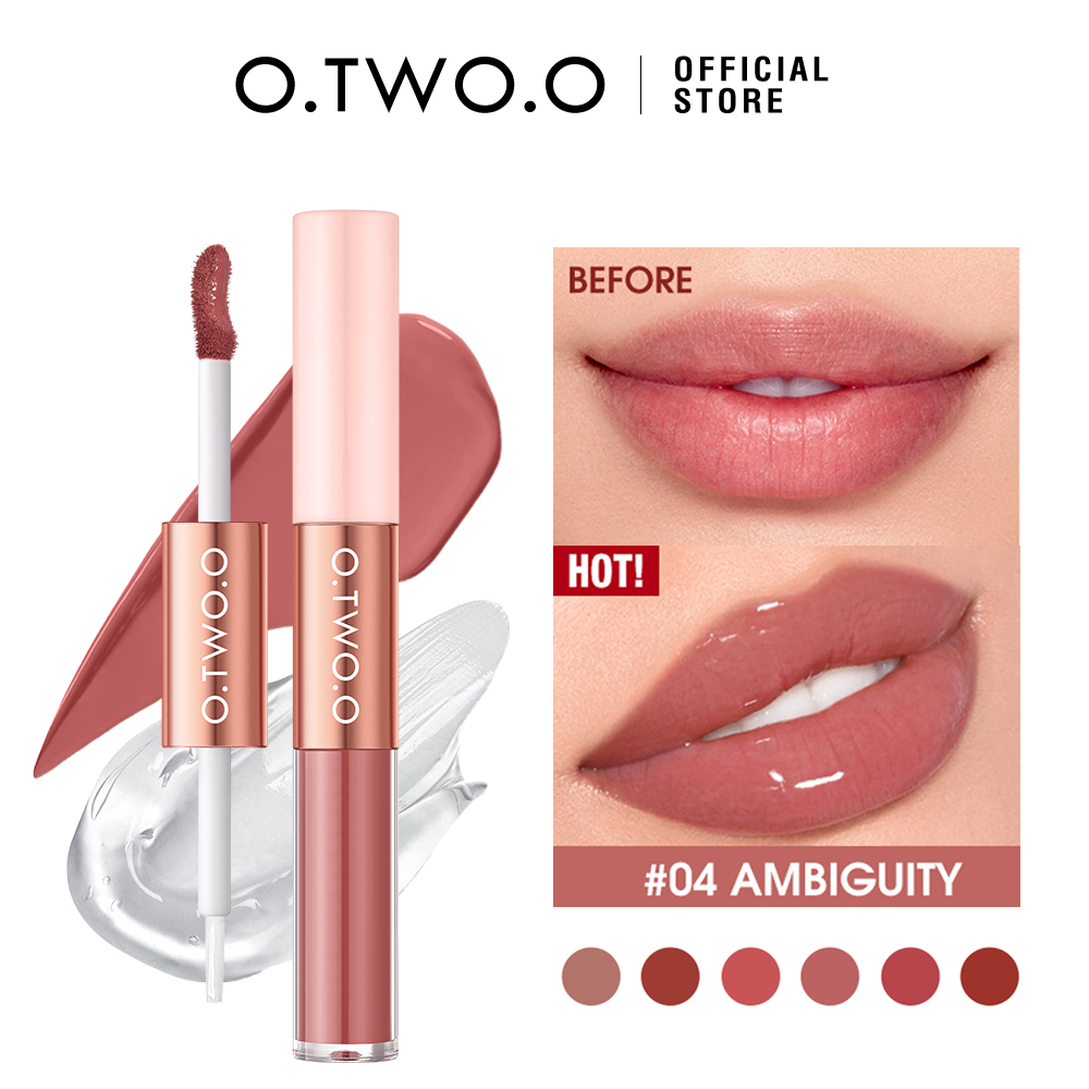 Best of O.TWO.O Matte Lipstick Double Head Lip Coat 24HR Non-stick Cup Lip Gloss Tint Plumper Long Lasting Waterproof Lipstick Makeup Reviews & Tips