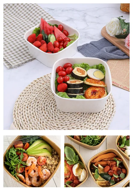 Custom Printing Microwaveable Lunch Box Take Away Biodegradable Paper Food  Container Disposable Eco Friendly Salad Bowl with Lid - China Salad Bowl, Lunch  Box