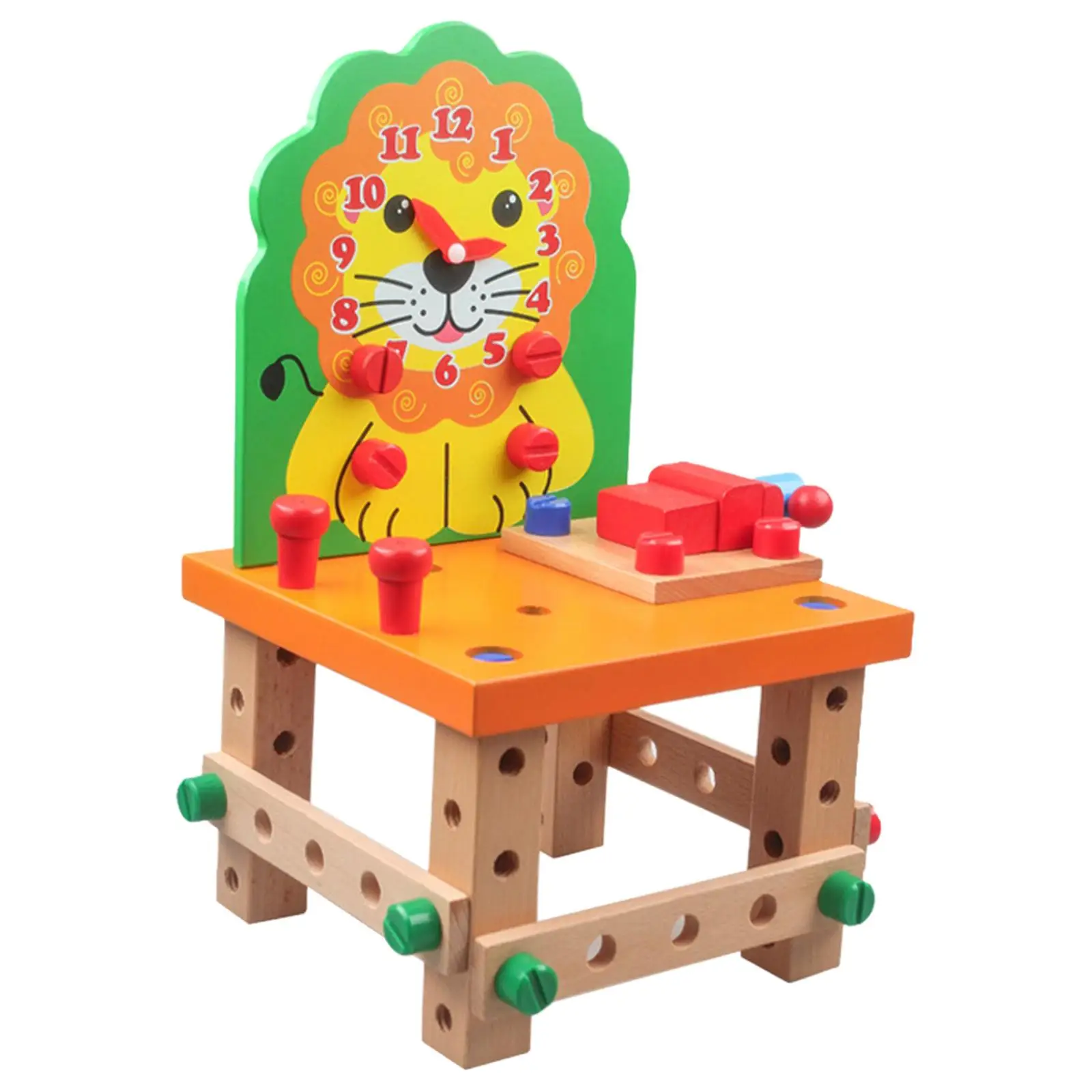 Wooden Assembling Chair Nuts and Bolts Toy Montessori Toys for Girls Boys
