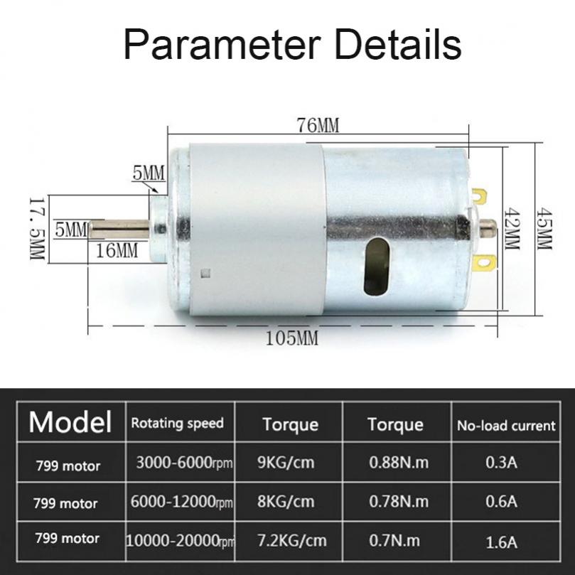 799 DC Motor com Torque Grande, Micro