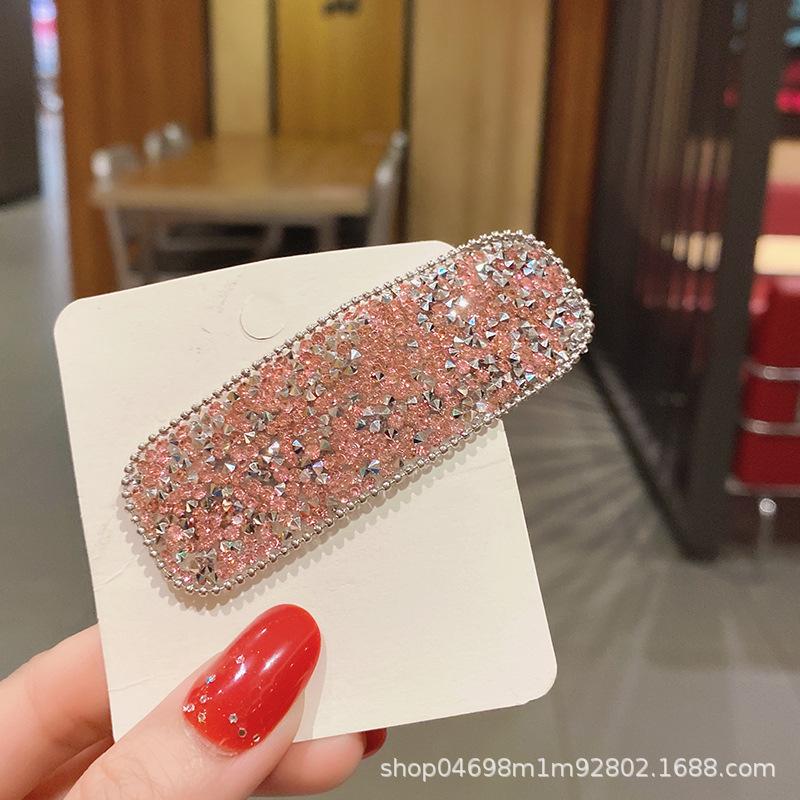 Koreanische Mode Strass Pin Tropf Platz Einfache Glitter Haar Clips Pony Haar Organizer Clips Frauen Haar Zubehör – Detail 16