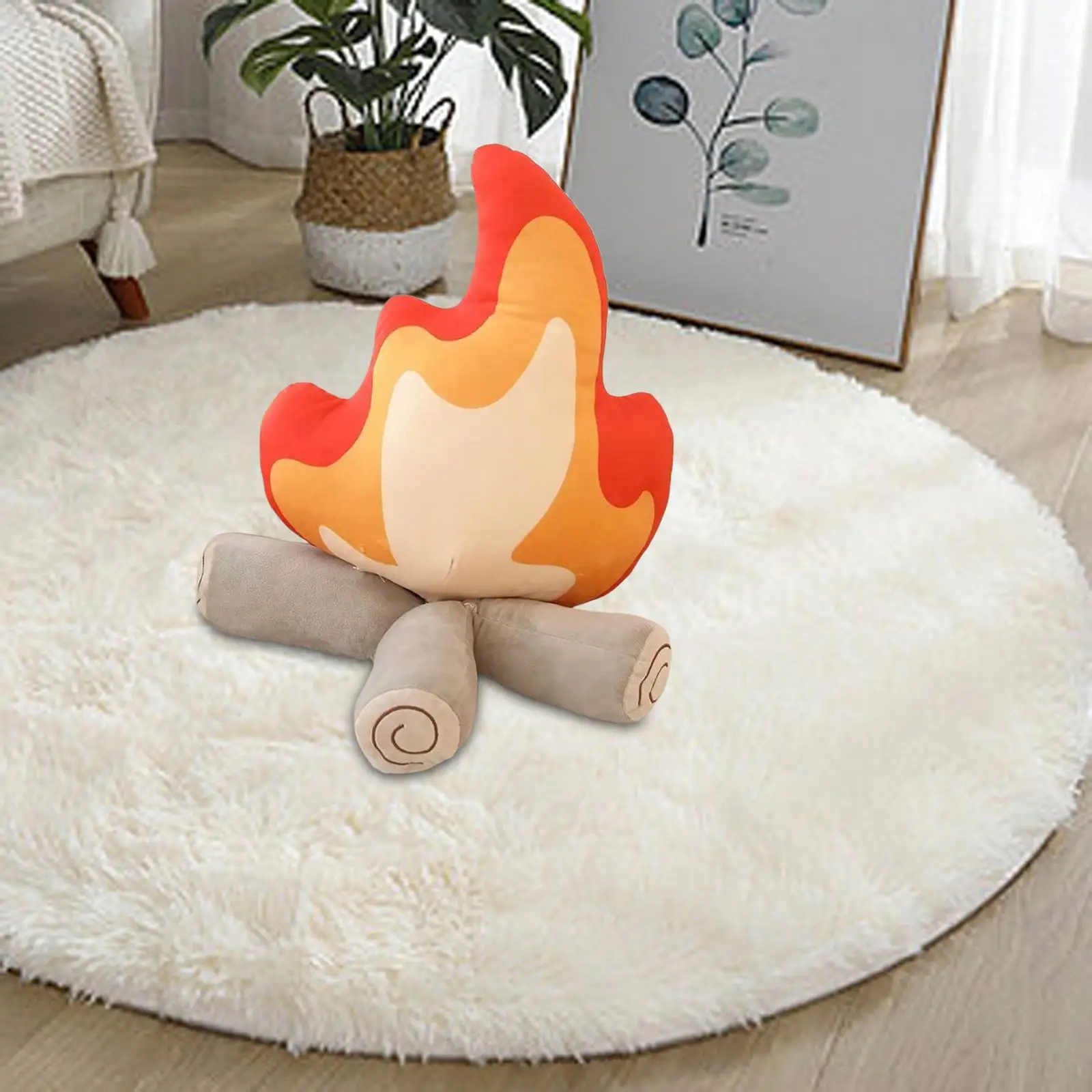 Funny Plush Toy Realistic Soft Plush Doll Needfire Plush Toy Flame Pillow Stuffed Doll for Bedroom Office Home Living Room Gifts