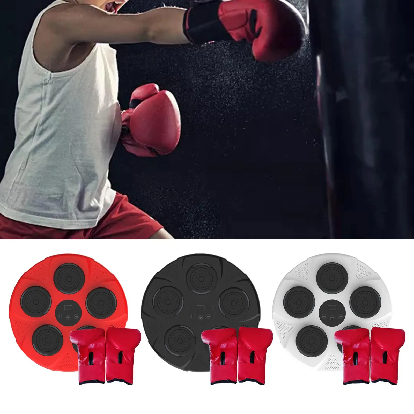Boxing Machine Electronic Music Boxing Wall Target Boxing Trainer Wall Mount RGB Light for Home Karate Practice Gym Sports