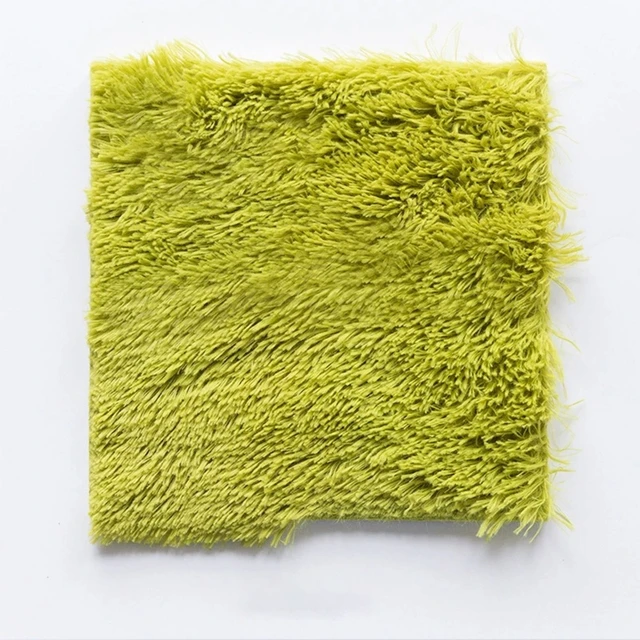 Thickened Interlocking Floor Mat,Plush Puzzle Foam Carpet Tiles,Fluffy Area  Rug,Home Decor,24x24 Inch,16 Pcs-60 Sq.ft.(Color:Green+Dark Green)