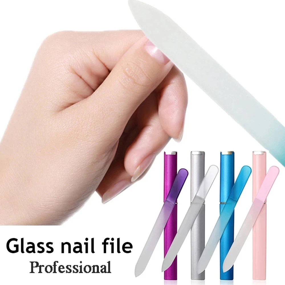 Best of Professional Crystal Glass Nail Files Durable Gradient Double Sided Nail Art Buffer Files With Cases For Women Girl Beauty Tools Reviews & Tips