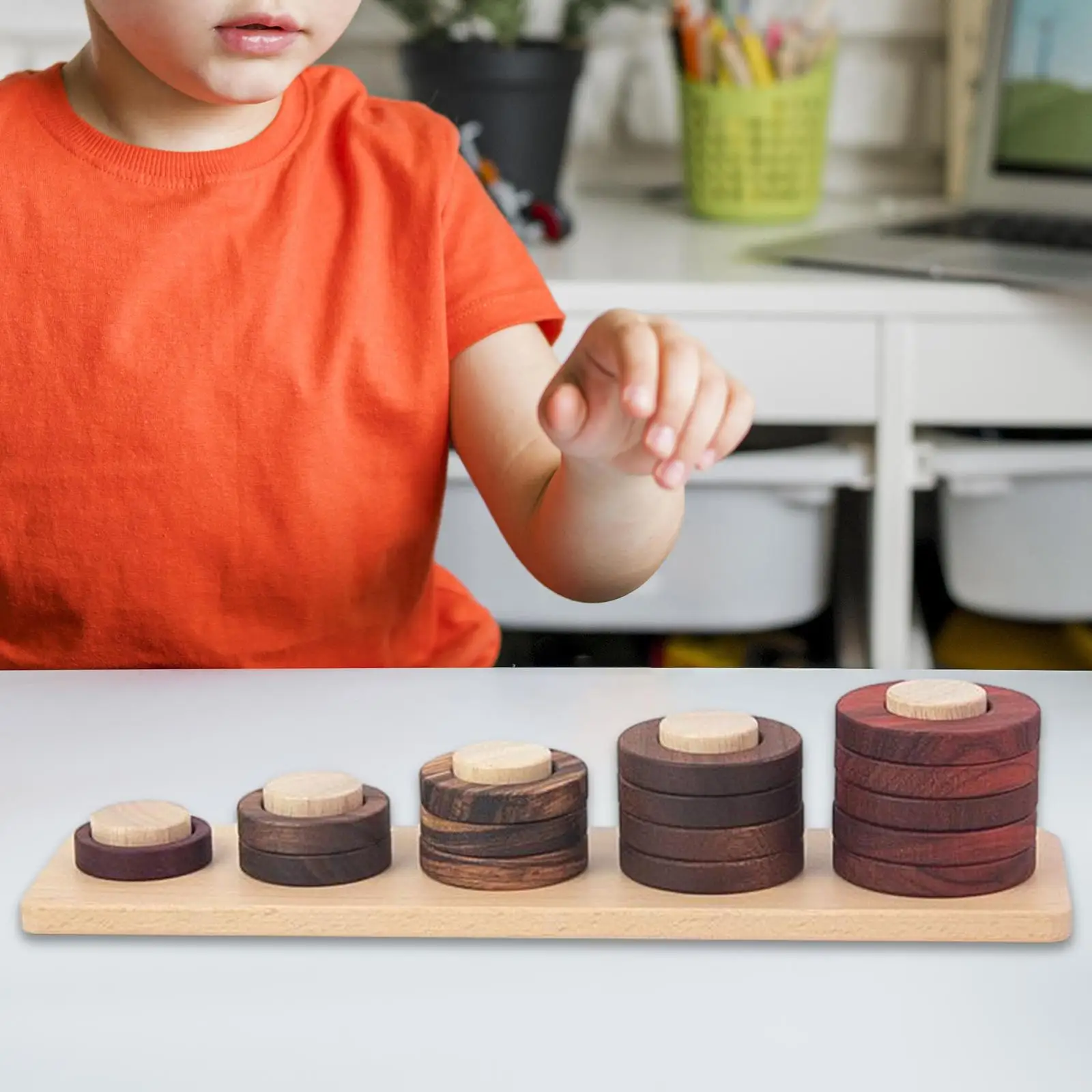 Montessori Stacking Toys Develop Fine Motor Skill Educational Learning Toy for Girls Boy Toddlers Kids Children Birthday Gifts