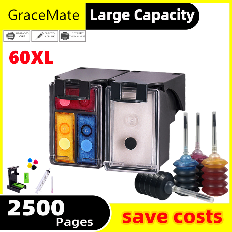 GraceMate cartucho de tinta para impresora hp 60 hp60, recambio de tinta  para hp Deskjet F4288, F4292, F4293, D2660, F4440, F4480, F4400, F2400,  60XL|Cartuchos de tinta| - AliExpress