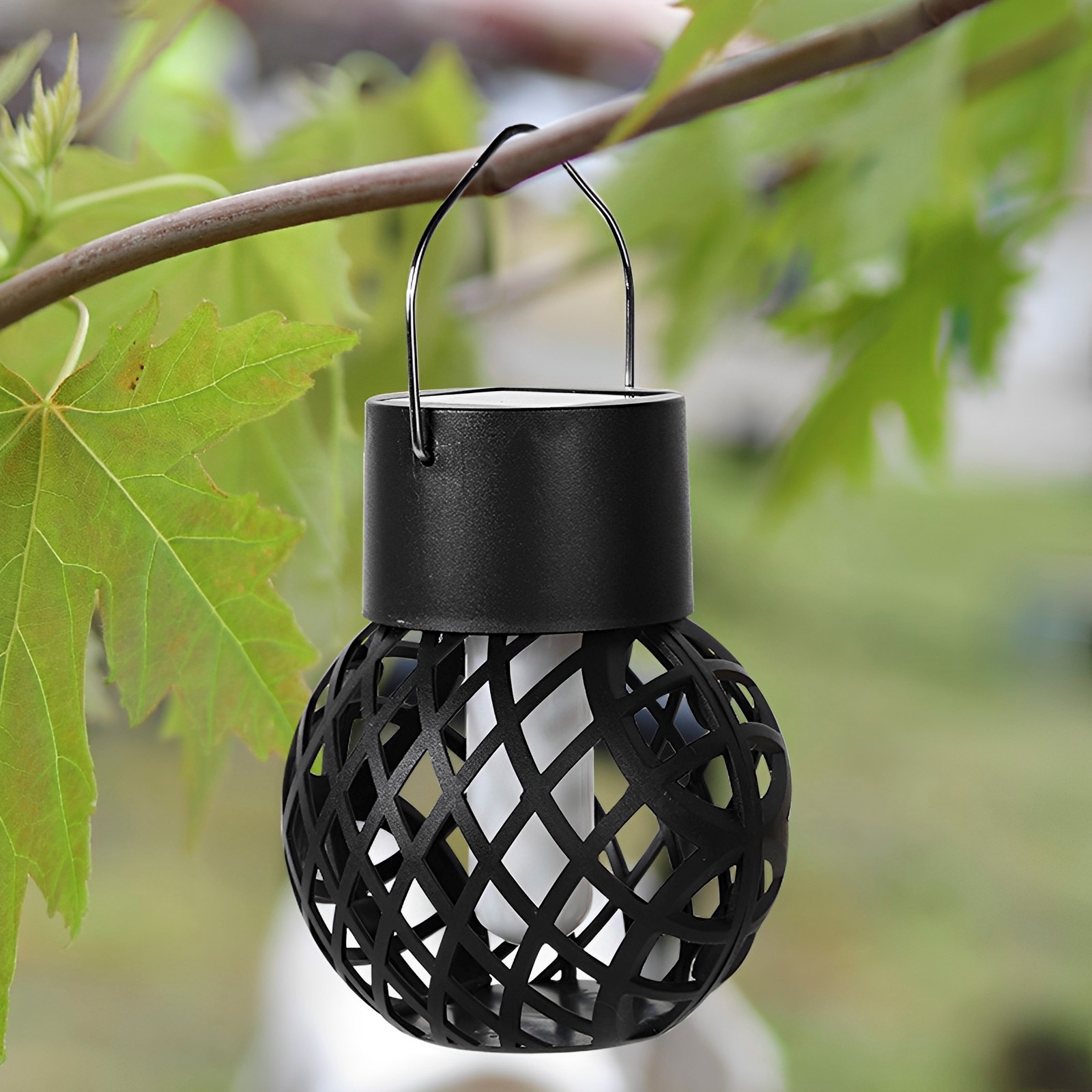 Title 5, 1-4PCSLED Outdoor Flame Effect Hanging Lantern ...