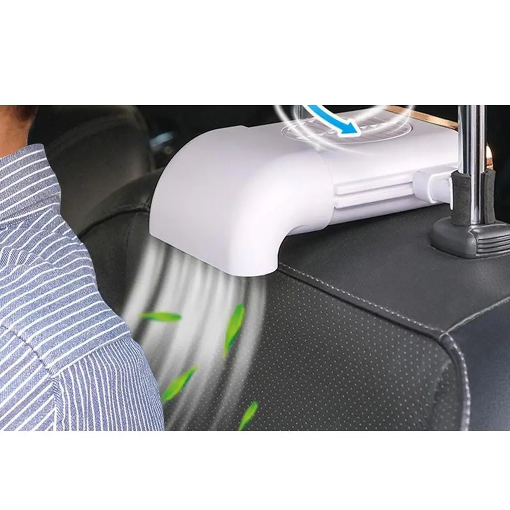 USB Cooling Fan Desktop Cooler Car Headrest Back Seat Silent Fan Black