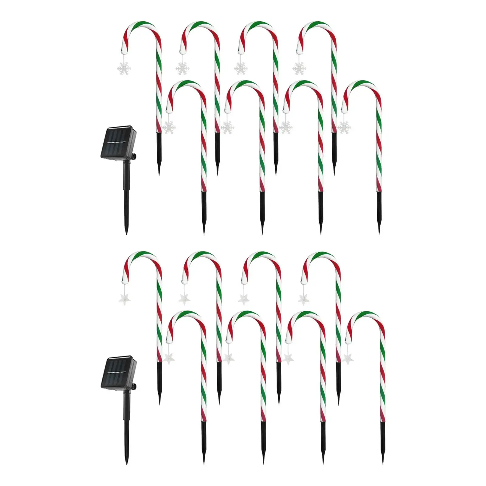 Solar Xmas Candy Cane Lights Lawn Lights Waterproof Outdoor Solar Pathway Lights for Sidewalk Backyard Fence Patio Porch