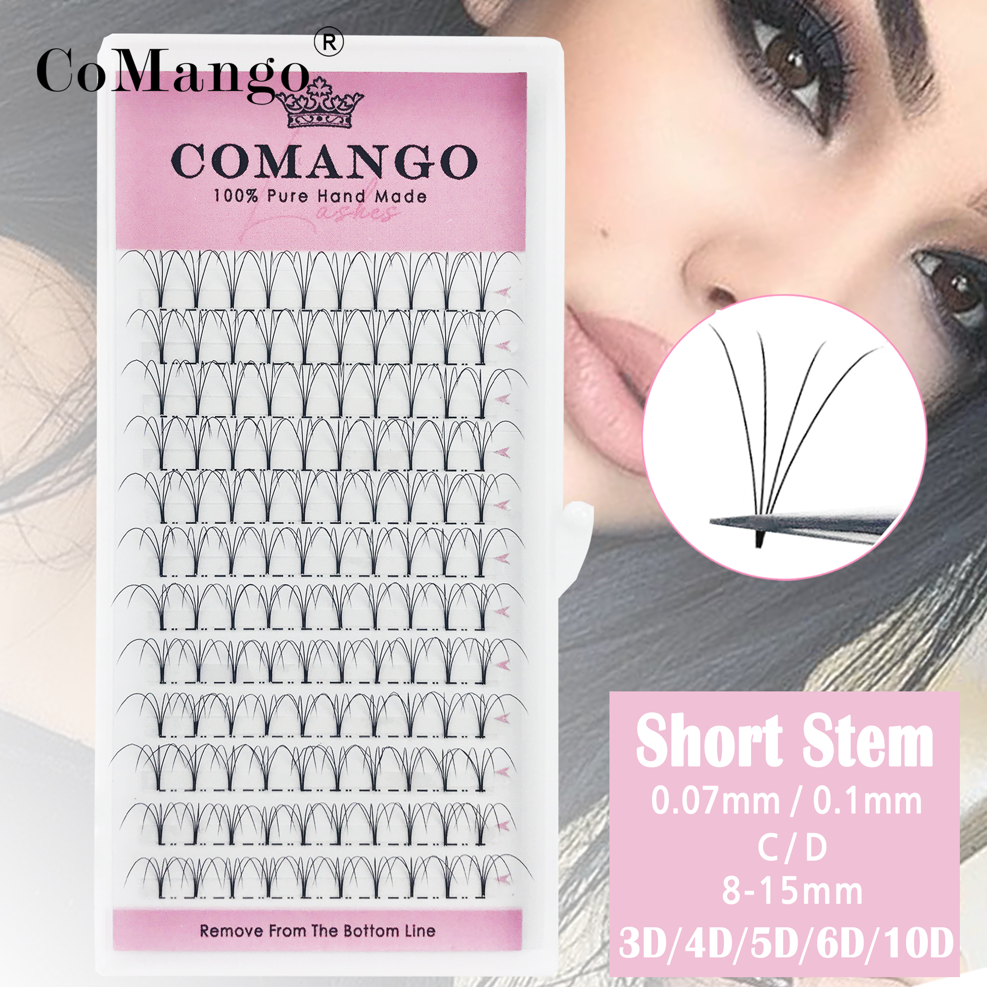 Best of CoMango Short Stem Eyelash Extension Premade Volume Fans 3d / 4d / 5d / 6d / 10d Wide Russian Eyelash Extension Mink Eyelash Extension Reviews & Tips