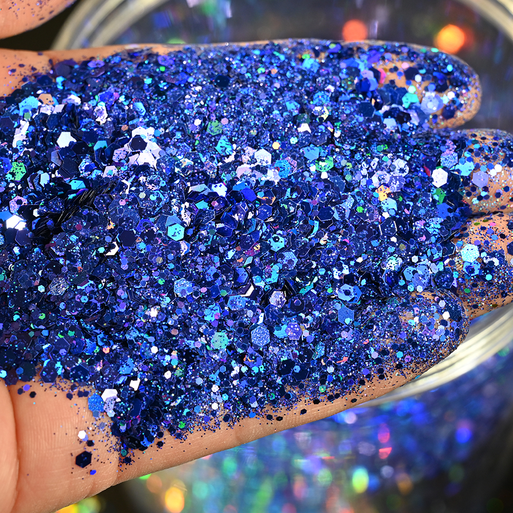 Best of 50g Holographic Mixed Hexagon Shape Chunky Irediscent Nail Art Glitter Flakes Laser Sparkly Sequins Slices Nail Art Decoration Reviews & Tips