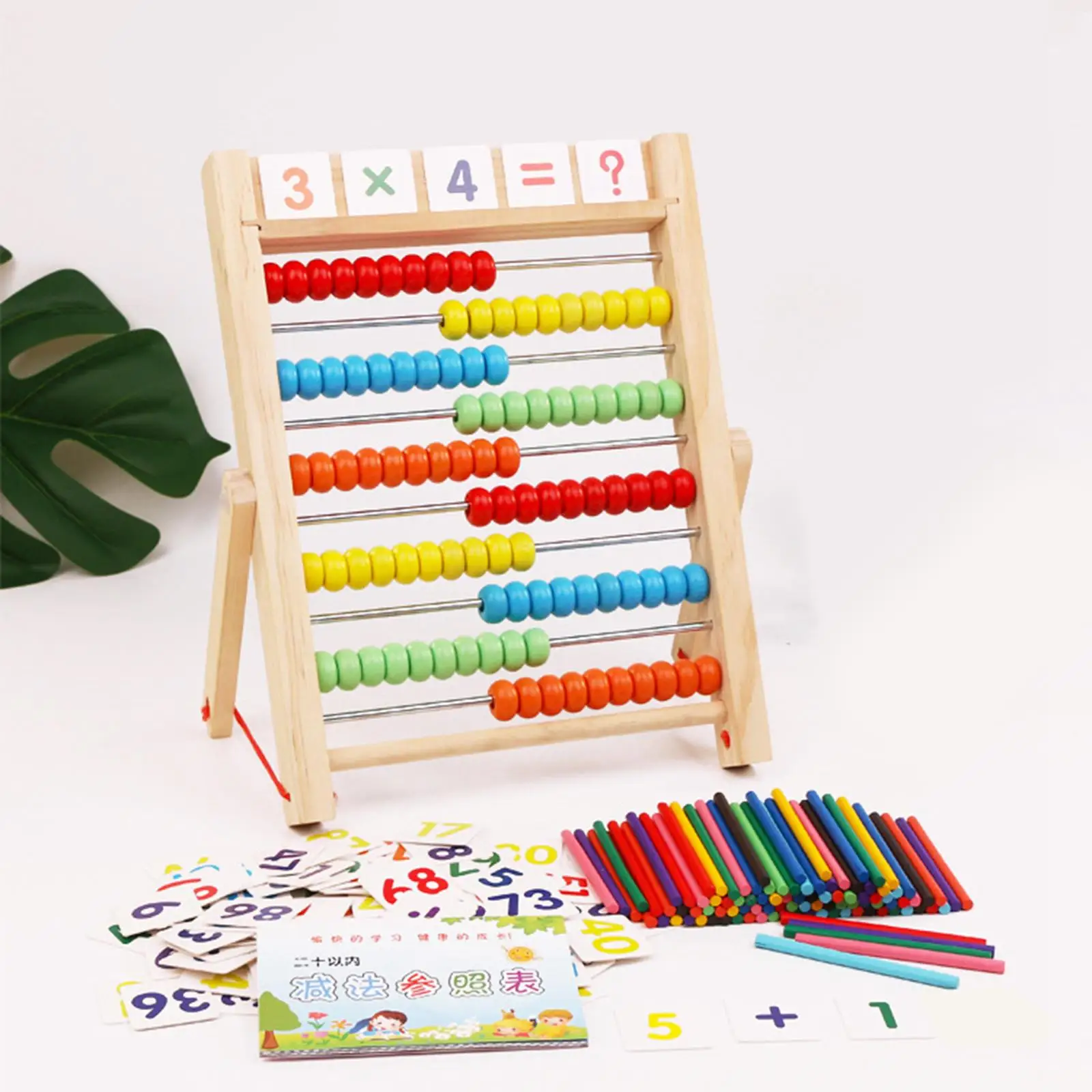 Colorful Wooden Abacus Educational Counting Frames Toy Math Manipulatives Montessori for Kids