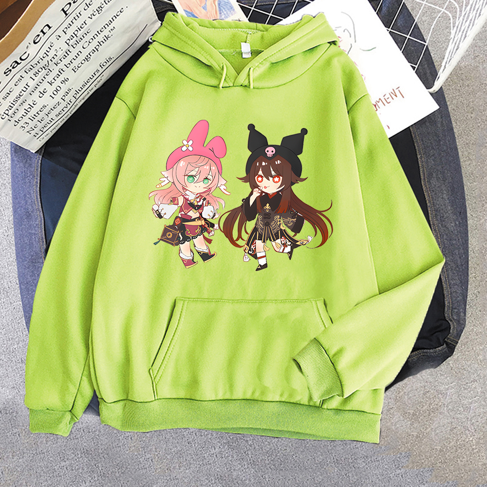 manga longa roupas kawaii impressão com capuz