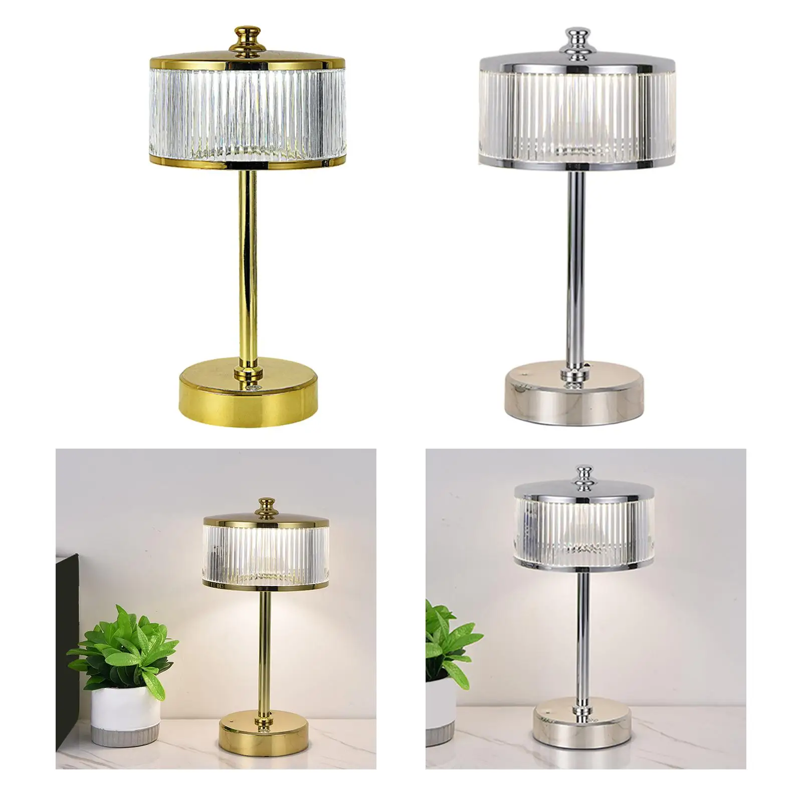 Crystal Table Lamp, LED Dimmable Lighting Fixtures Bedside Lamps for Bedroom Bar Festivals