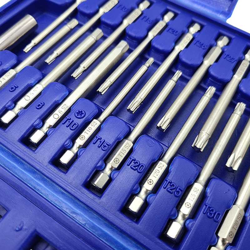 50 Stück für extra lange Schrauben dreher Set Torx Sicherheit lange Schrauben dreher Bits Magnet bohrer Set U-förmig flach zur Reparatur – Detail 5
