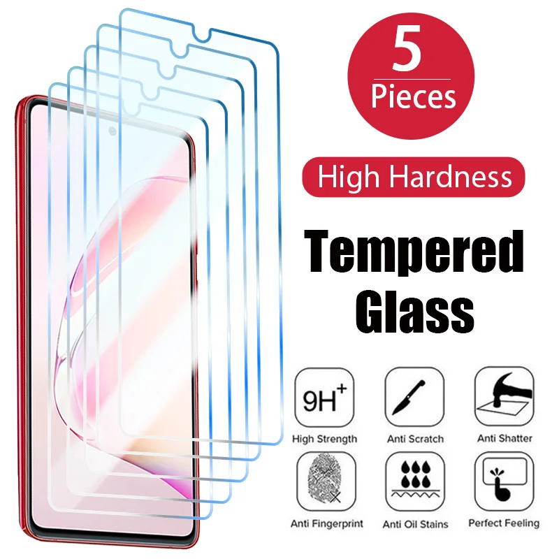 5PCS Tempered Glass Screen Protectors For Samsung Galaxy Mobile