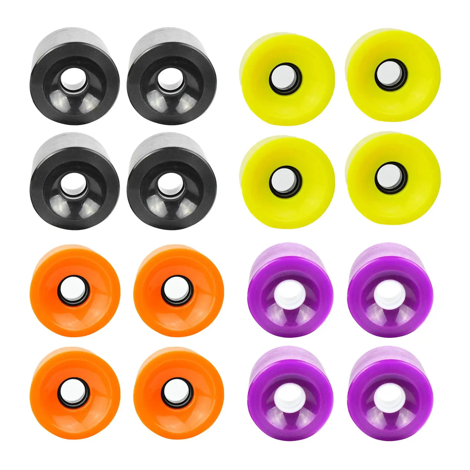 4 Pieces Skateboard Wheels Outdoor Cruiser Longboard Replacement Wheel Maintain Bearing PU  51mm x 70mm