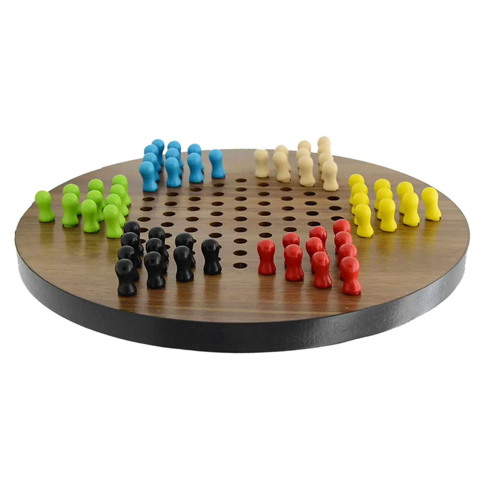 Portable Chinese Checkers Game Preschool Learning Activities Toy Natural Chinese Checkers with Marbles for Children Toddler Kids