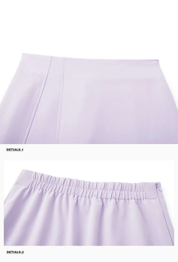 summer skirts A21 Elegant Women 2022 Spring New Purple Midi Skirt Causal High Waist Split Ladies Chic Slim Solid Long Skirt silk skirt