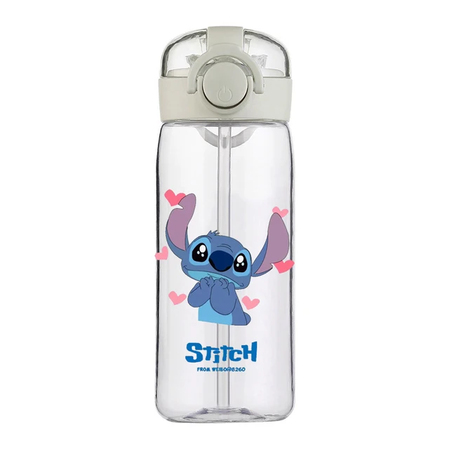 400ml Disney Water Cup Bottles With Straws Stitch Cartoon Portable  Leak-proof Shaker Bottle Plastic Outdoor Portable Women Cups - Tanks &  Camis - AliExpress