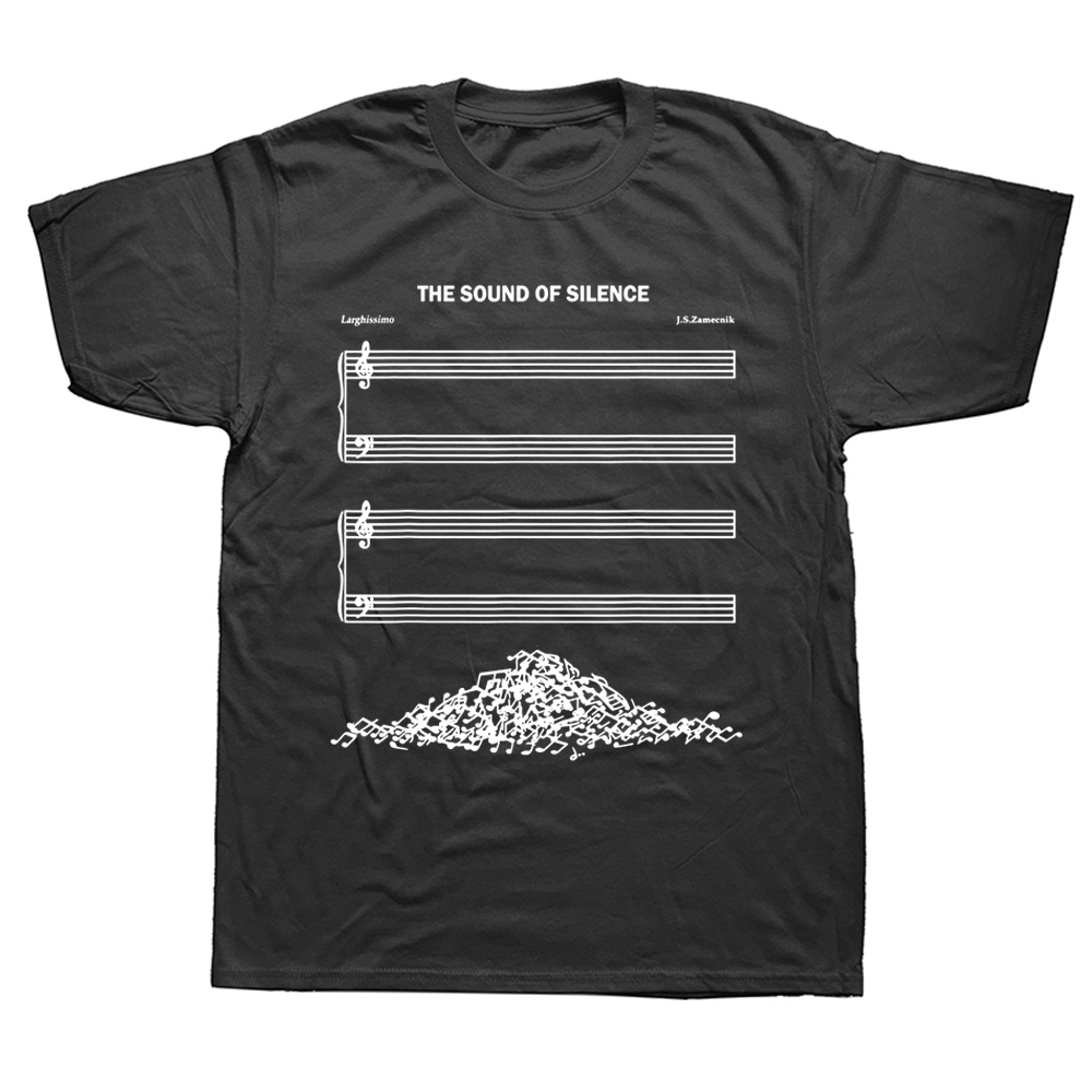 Lustige Die Klang Der Stille Musik Liebhaber T Shirts Baumwolle Grafik Streetwear Kurzarm Geburtstag Geschenke Sommer Stil T-shirt Männer – Detail 2