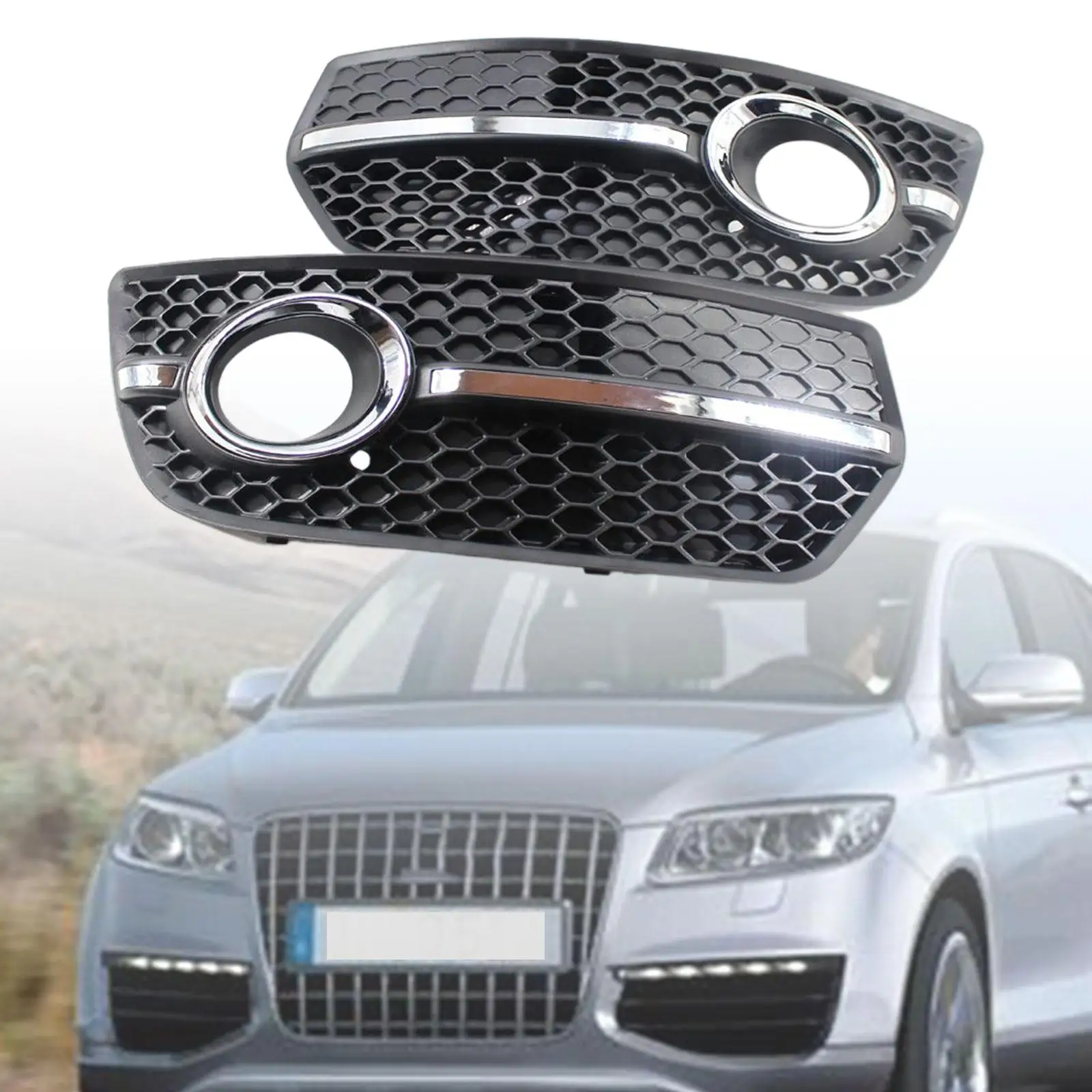 2Pcs Fog Light Lamp Cover Grille Set for Audi Q5 09-12 Car Accessories
