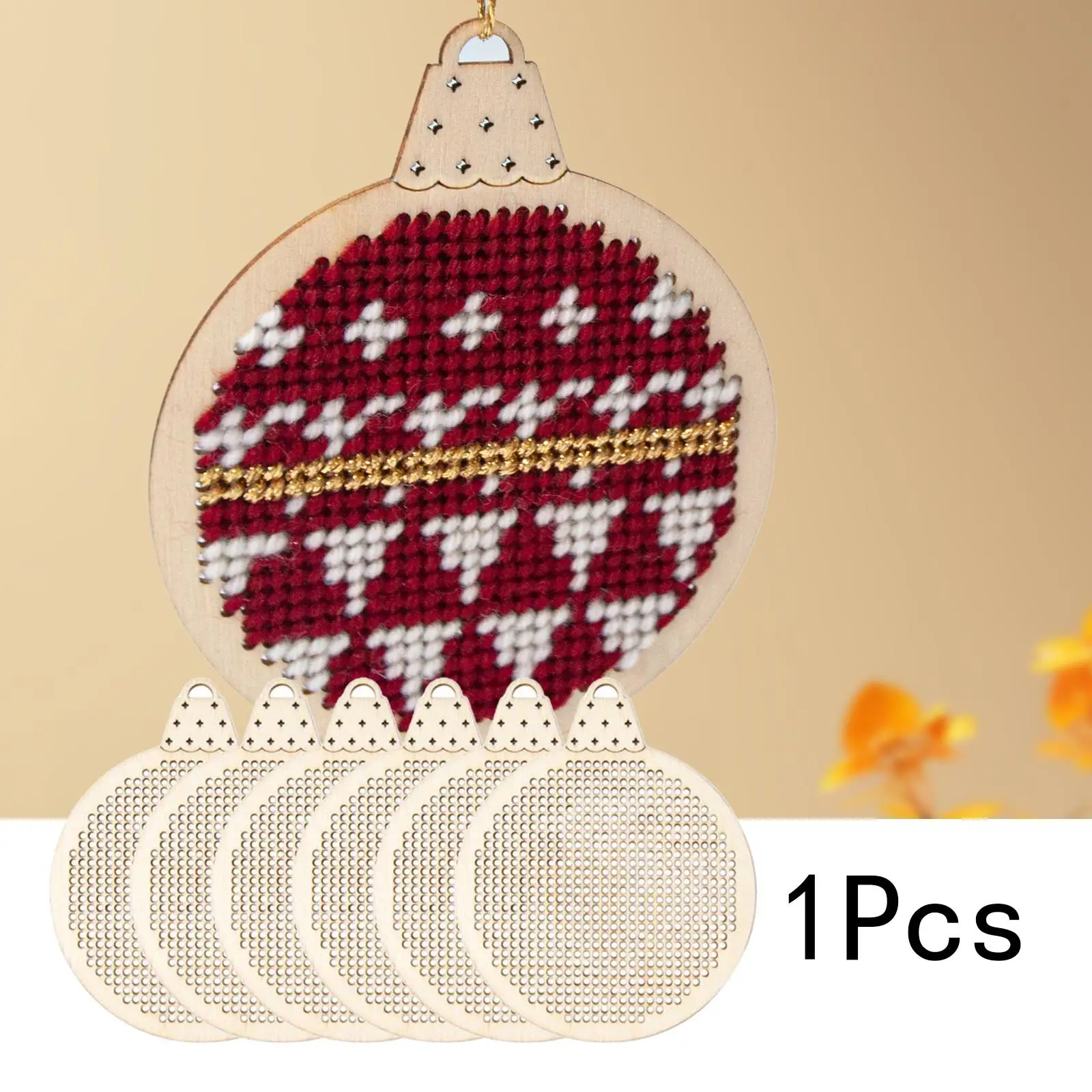 6 Pieces Wood Slices DIY Present Tag Embroidery for Xmas Party Holiday