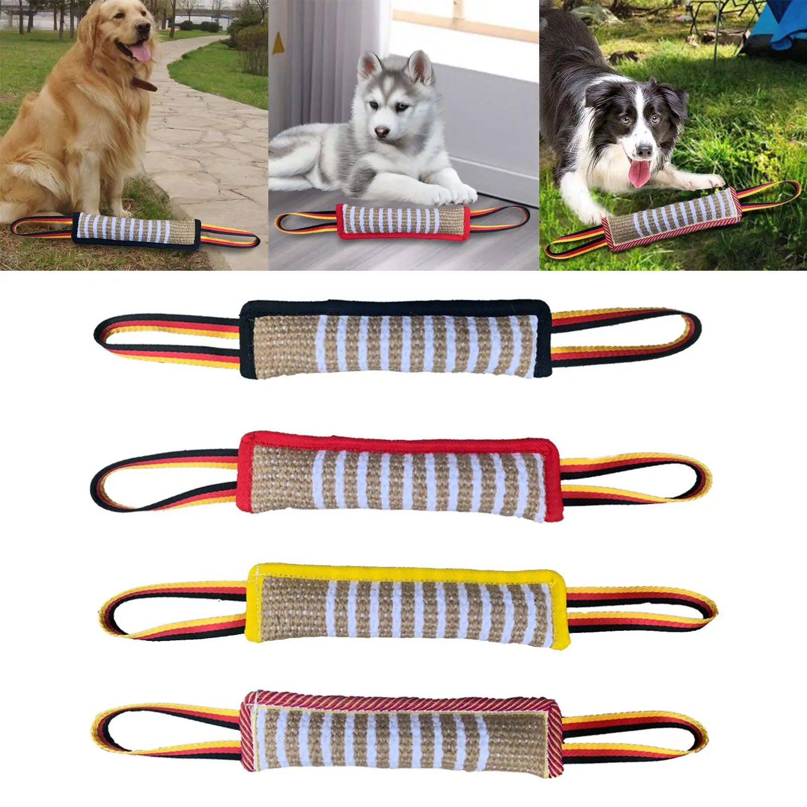 Dog Bite Tug Toy Training Bite Pillow Bite Sleeve Stick Biting Resistant Interactive Play W/ Two soft Handles for Exercise Puppy